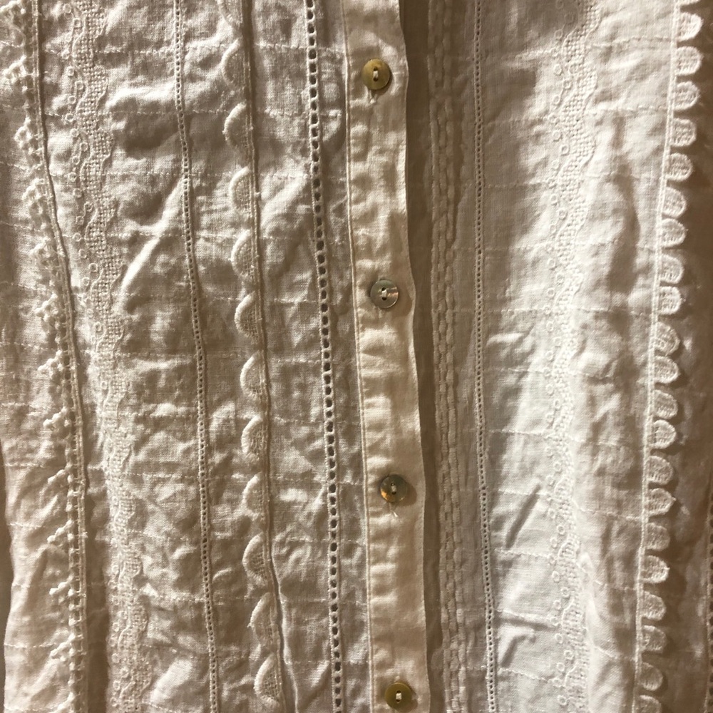 EUC Women’s Linen & Lace Blouse by J. Jill